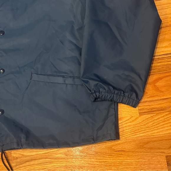 VINTAGE JPMORGAN CHASE BANK SHEEN XL WALL STREET RAIN JACKET COAT Cardinal - Picture 3 of 8